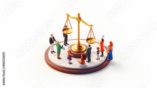 clay animation, people and scales of justice photo