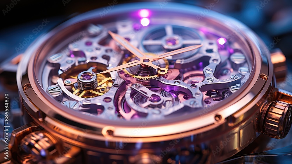 Exquisite handcrafted watch movement, intricately designed with dazzling jewels and precise gears Exquisite handcrafted watch movement, intricately designed with dazzling jewels and precise gears