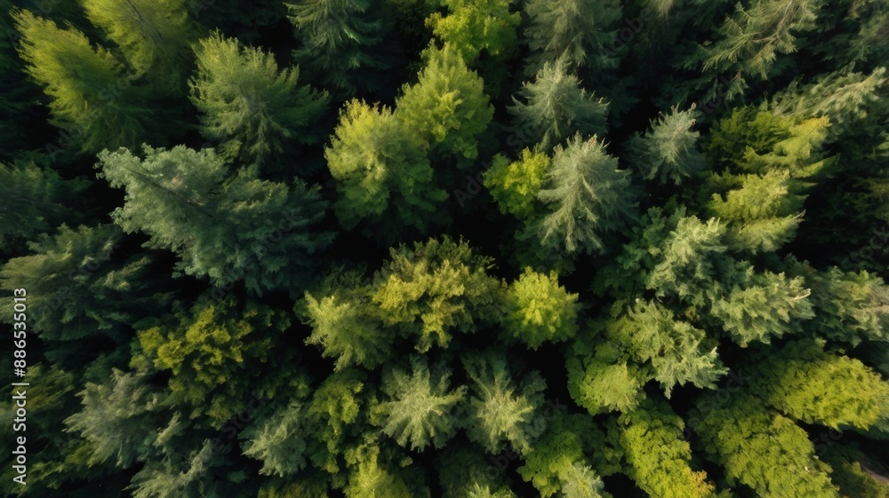 Top view green forest in spring or summer background Top view green forest in spring or summer background