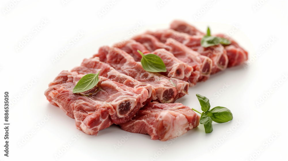 Raw ribs. Fresh ribs isolated on a white background. Raw ribs. Fresh ribs isolated on a white background.