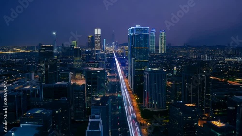 Wallpaper Mural Dusk falls bustling modern cityscape Torontodigital.ca