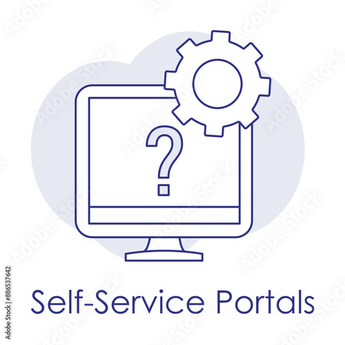 Self-Service Portal Icon with editable stroke.