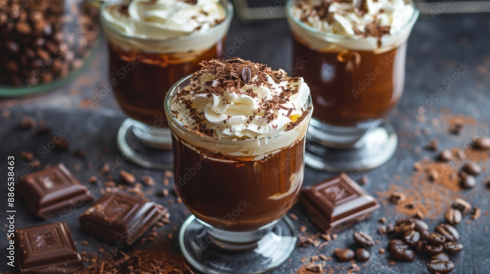 Chocolate Coffee Dessert with Whipped Cream Chocolate Coffee Dessert with Whipped Cream
