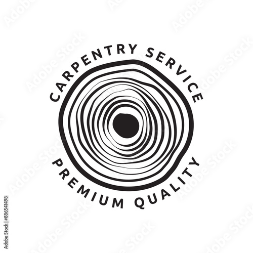 Carpentry, woodworking retro vintage vector logo design.