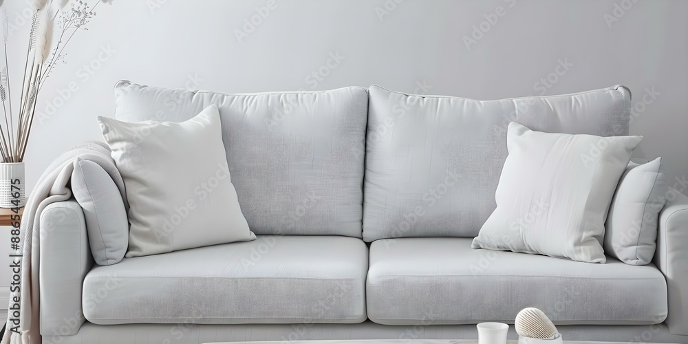 Fototapeta premium Elegant Scandinavian living room decor with modern furniture and accessories. Concept Scandinavian Decor, Modern Furniture, Elegant Living Room, Home Accessories, Interior Design