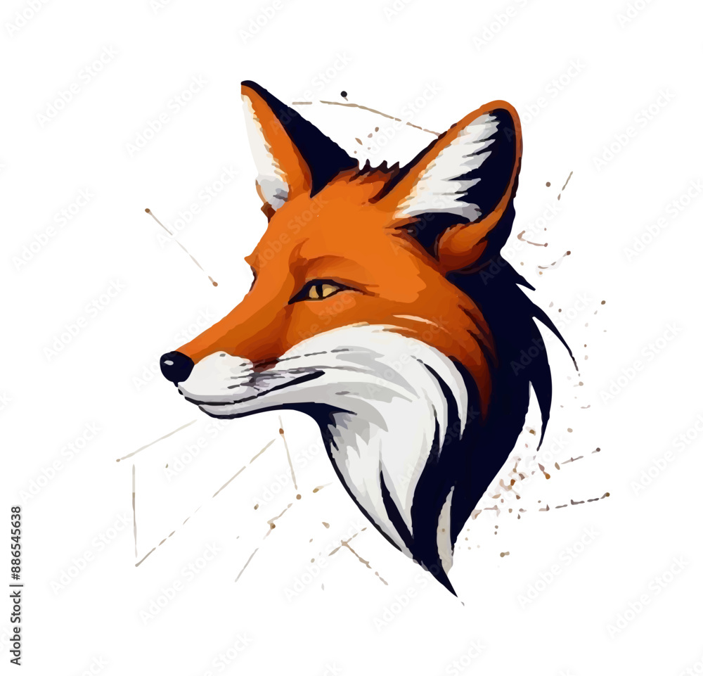 Obraz premium Fox Logo Vector Design 2024, Free Fox Logo Adobe Stock, Fox single icon