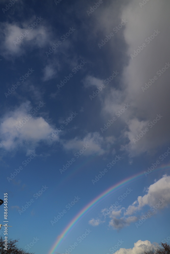 雨上がり青空にかかる虹と雲　#レインボー　#rainbow
