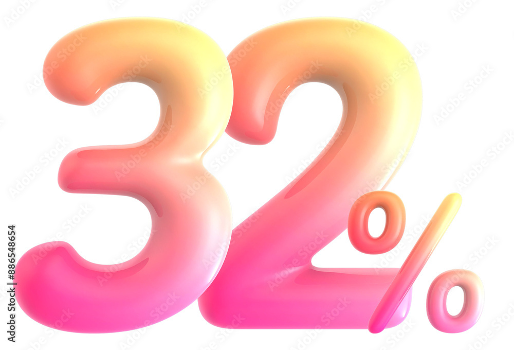 Gradient Number 32 Percent 3d rendering Gradient Number 32 Percent 3d rendering
