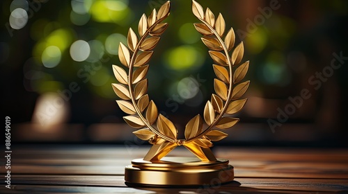 gold laurel wreath HD 8K wallpaper Stock Photographic Image  