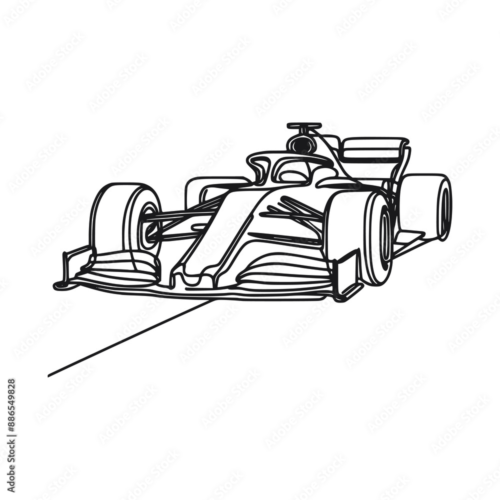 one line continuous Formula F1 racing car sport vector illustration template design one line continuous Formula F1 racing car sport vector illustration template design