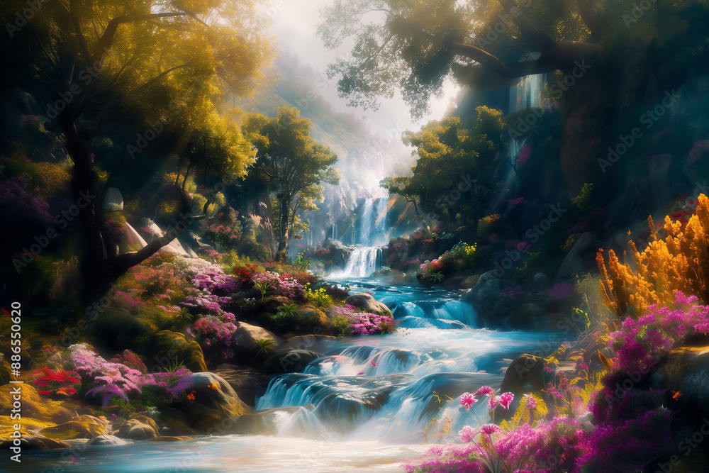 Celestial Cascade of Wonders: Where Dreams Take Flight and Nature Dances - Generative AI Celestial Cascade of Wonders: Where Dreams Take Flight and Nature Dances - Generative AI
