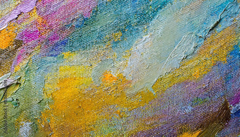 Abstract rough multicolored art painting texture with pallet knife paint on canvas Abstract rough multicolored art painting texture with pallet knife paint on canvas