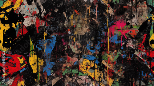 Superhero Graffiti Seamless Tiled Texture Wallpaper