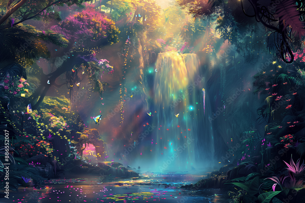 Celestial Cascade of Wonders: Where Dreams Take Flight and Nature Dances - Generative AI Celestial Cascade of Wonders: Where Dreams Take Flight and Nature Dances - Generative AI