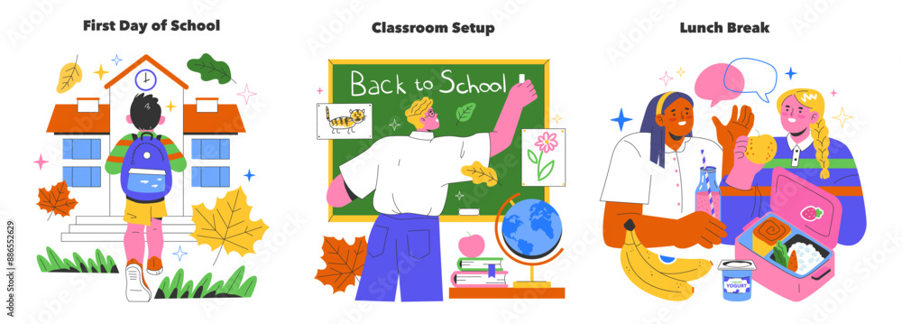 Back To School. Flat Vector Illustration Back To School. Flat Vector Illustration