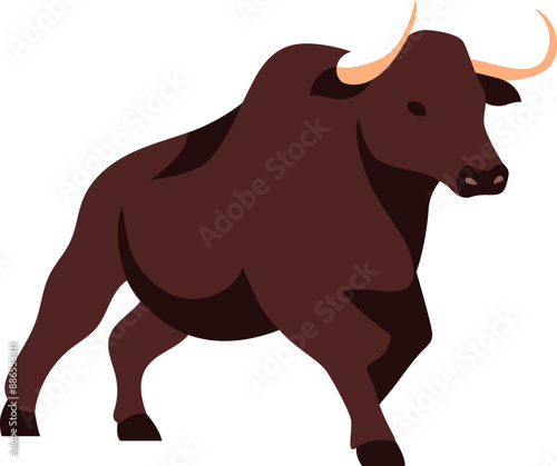 illustration of a bull with horns