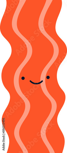 bacon with cute face cartoon illustration