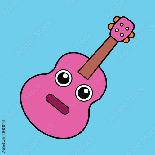 Guitar Vector Illustration - Cartoon, Clipart And Line Art Design, Guitar vector illustration in cartoon, clipart, and line art styles