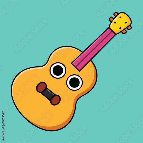 Guitar Vector Illustration - Cartoon, Clipart And Line Art Design, Guitar vector illustration in cartoon, clipart, and line art styles