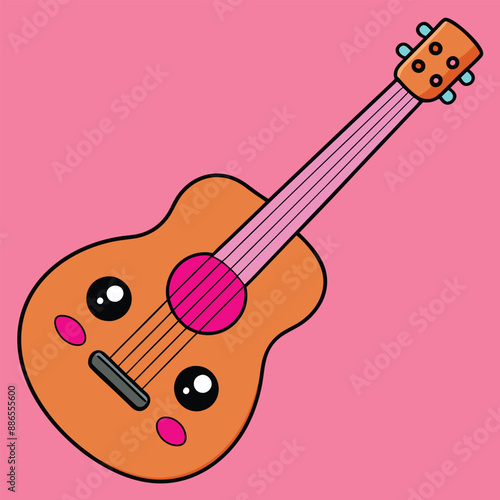 Guitar Vector Illustration - Cartoon, Clipart And Line Art Design, Guitar vector illustration in cartoon, clipart, and line art styles