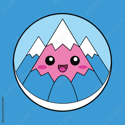 Mount Everest Vector Illustration - Cartoon, Clipart And Line Art Design, Mount Everest vector illustration in cartoon, clipart, and line art styles