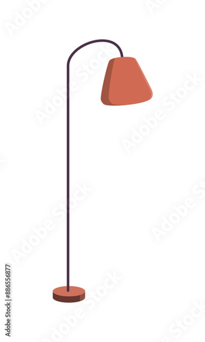 Cozy standing floor lamp in scandinavian style. Vector illustration in flat cartoon style. Isolated on white background