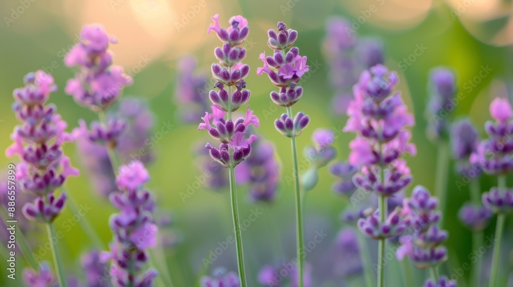 Obraz premium Lavender Field in the Sunset.