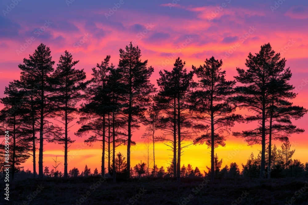 Sunset Pine Forest Sunset Pine Forest