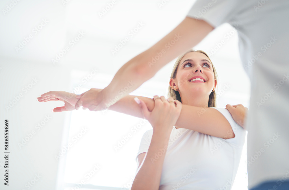physiotherapist and client treatment for rehabilitation consultation, mobility or injury. physiotherapist and client treatment for rehabilitation consultation, mobility or injury.