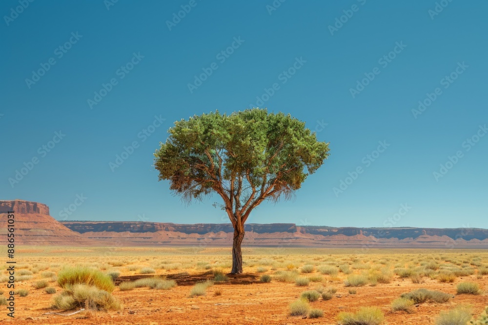 Solitary Tree in Desert Landscape Solitary Tree in Desert Landscape