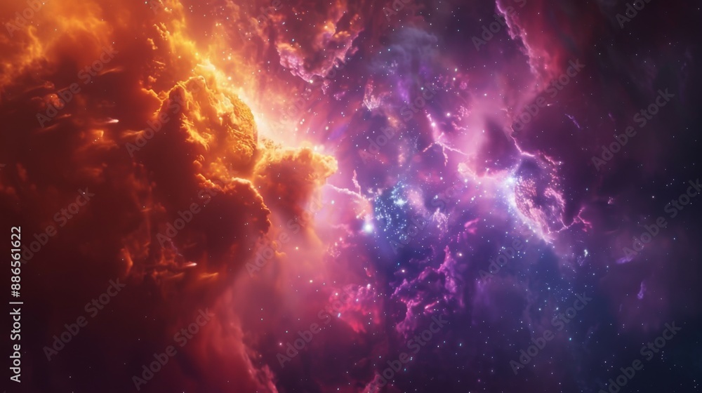 Fototapeta premium Colorful space galaxy cloud nebula.&nbsp;Stary night cosmos.&nbsp;Universe science astronomy.&nbsp;Supernova background wallpaper