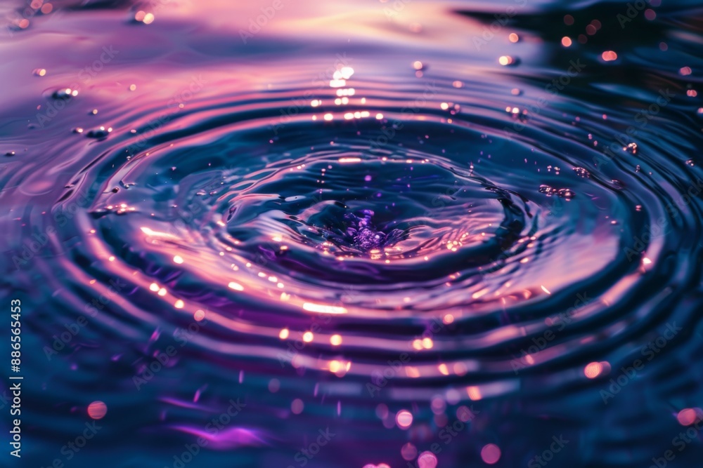 Mesmerizing Water Ripple with Vibrant Colors Mesmerizing Water Ripple with Vibrant Colors