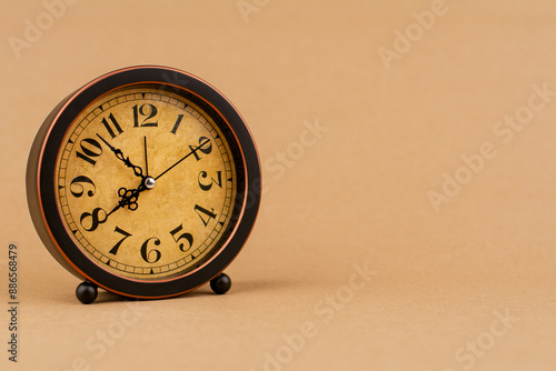 Vintage clock, stationary hand, time and lifestyle concept. Appointments and punctuality