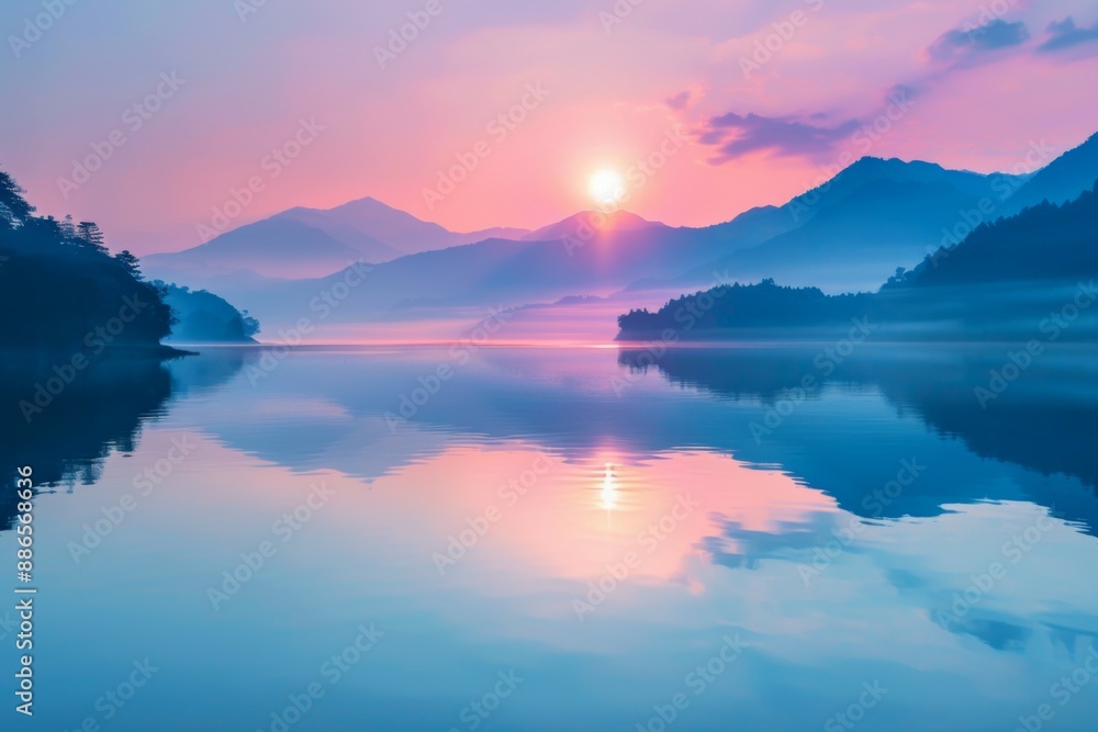 Serene Mountain Lake at Sunrise Serene Mountain Lake at Sunrise