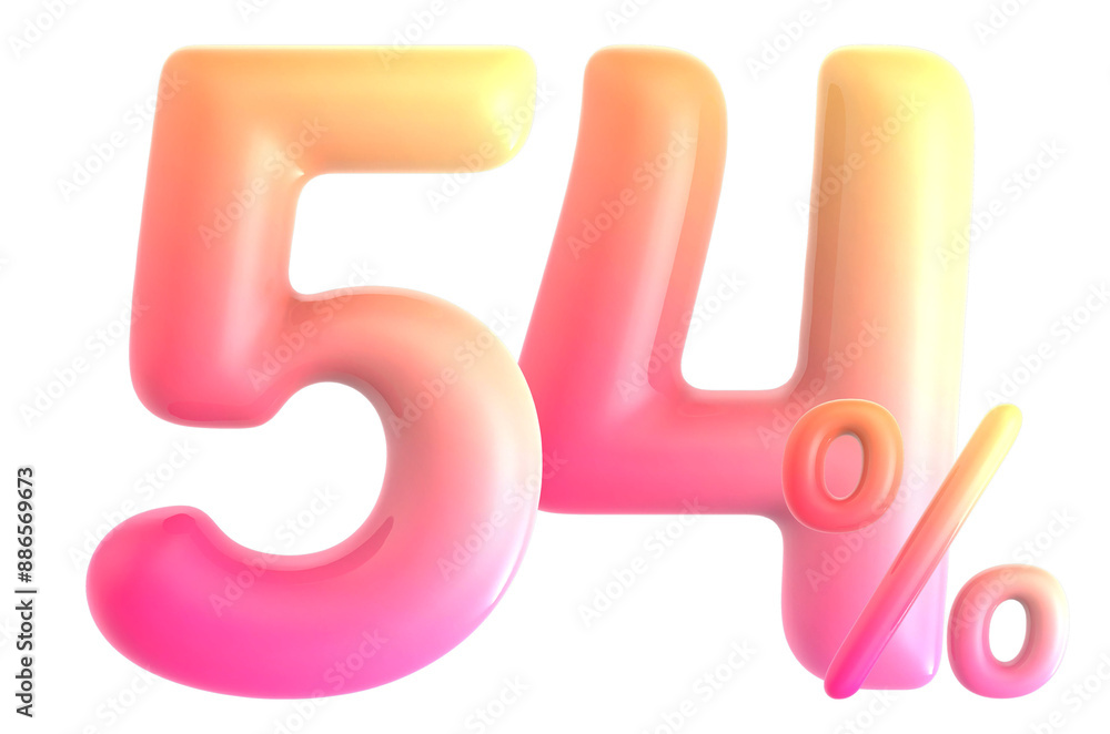 Gradient Number 54 Percent 3d rendering Gradient Number 54 Percent 3d rendering