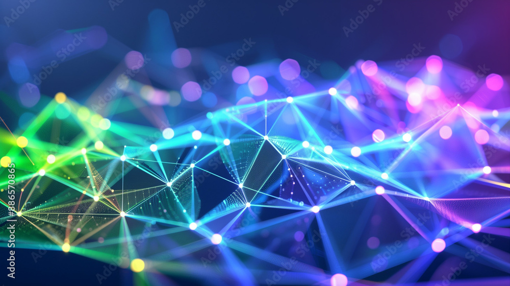 Innovative Digital Network Visuals. Geometric Modern Art and Technology Connections in Bright Colors Innovative Digital Network Visuals. Geometric Modern Art and Technology Connections in Bright Colors