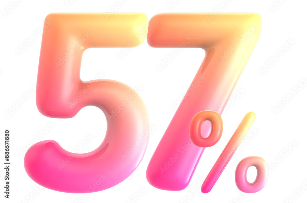 Gradient Number 57 Percent 3d rendering Gradient Number 57 Percent 3d rendering