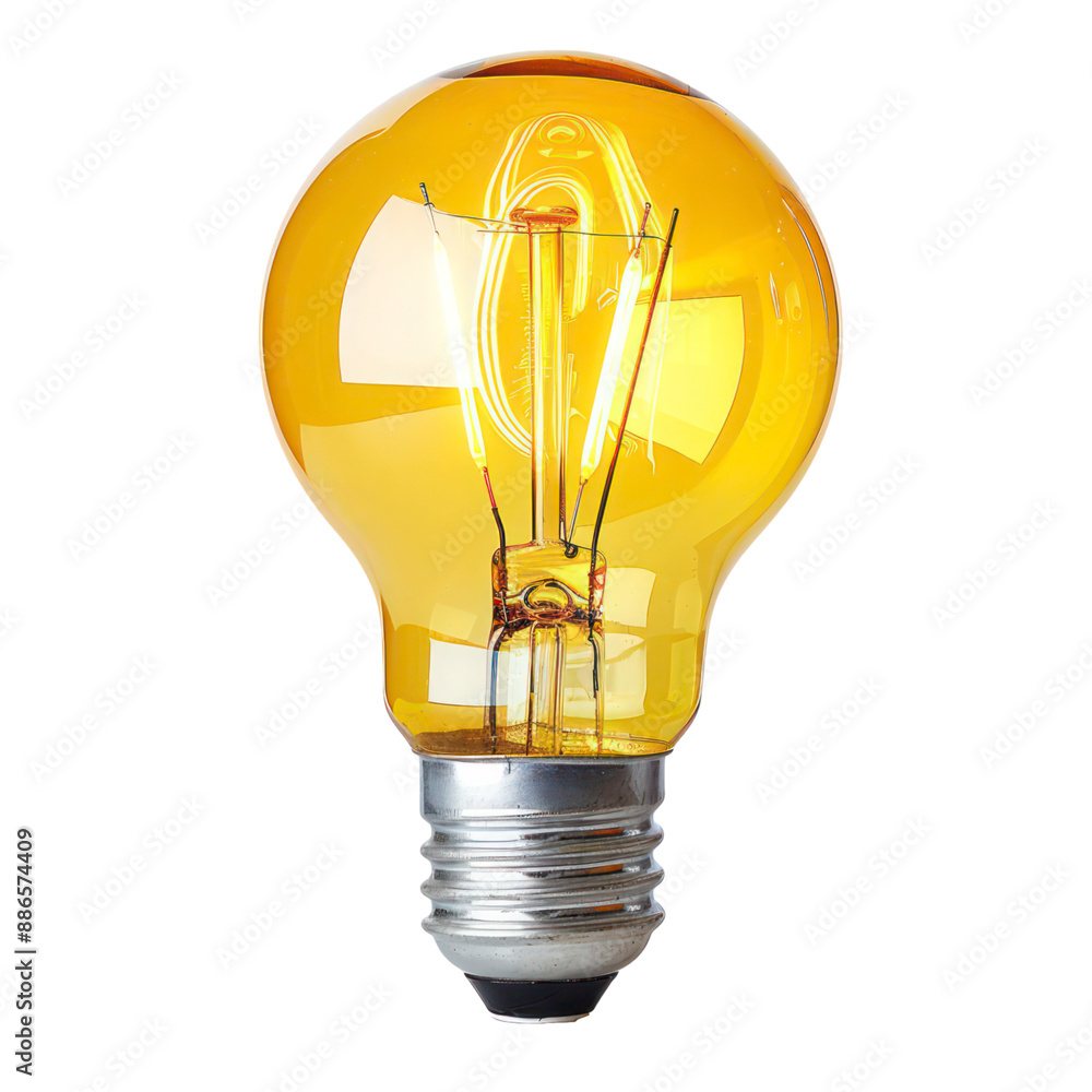 Glowing yellow light bulb isolated on a transparent background Glowing yellow light bulb isolated on a transparent background