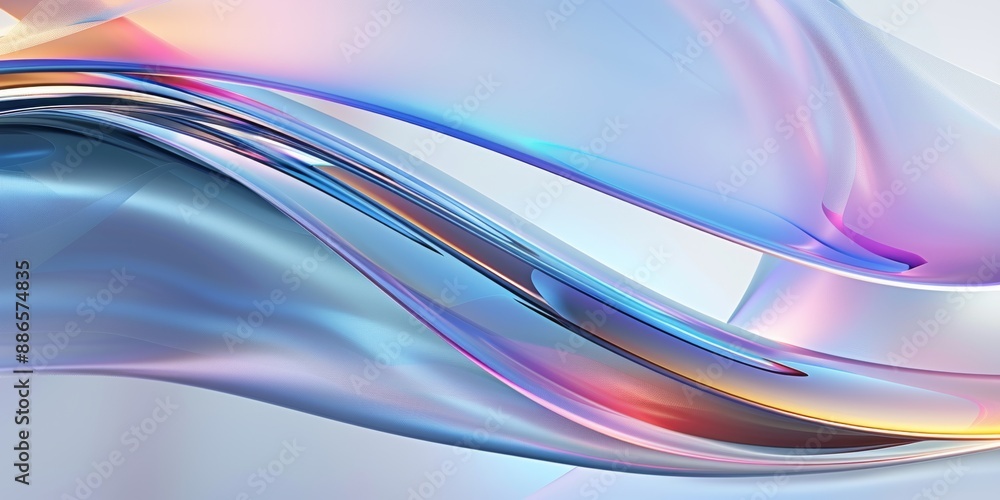 A futuristic background with holographic elements and ribbons of light, creating an abstract design A futuristic background with holographic elements and ribbons of light, creating an abstract design