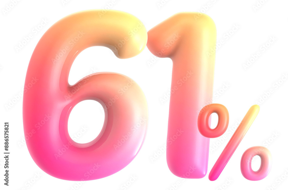 Gradient Number 61 Percent 3d rendering Gradient Number 61 Percent 3d rendering