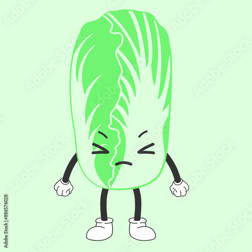 Cabbage character. Bok Choy mascot 