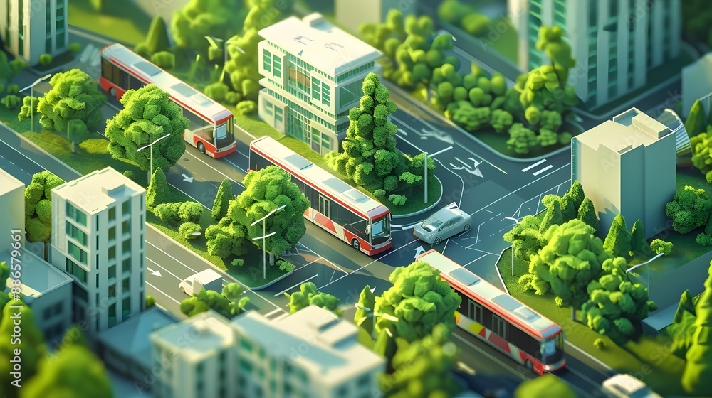 Eco-friendly Smart City with Autonomous Electric Buses and Green Spaces ...