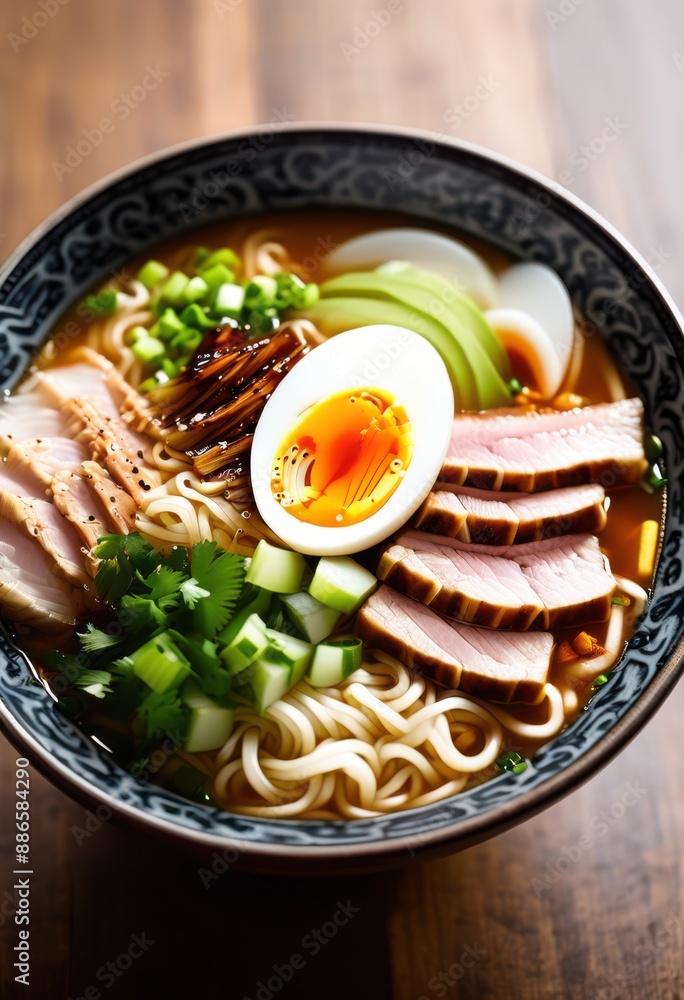 steaming ramen bowl soft boiled egg, noodles, delicious, hot, meal, lunch, dinner, cuisine, tasty, savory, traditional, culinary, asian, appetizing steaming ramen bowl soft boiled egg, noodles, delicious, hot, meal, lunch, dinner, cuisine, tasty, savory, traditional, culinary, asian, appetizing