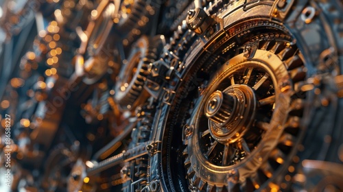 Intricate Mechanical Gears and Cogs © dheograft