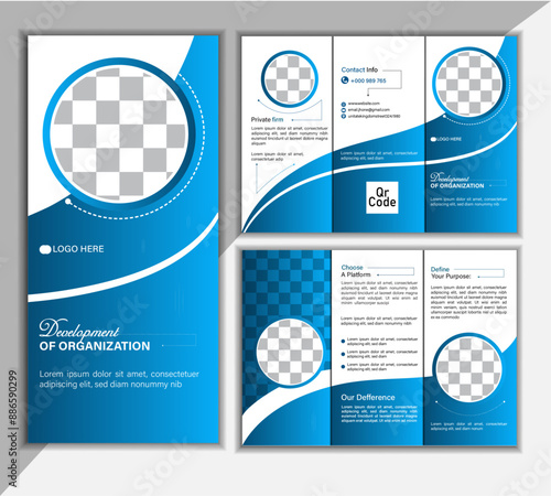 Brochure design corporate business brochure design vector marketing advertising company tri fold brochure design template.