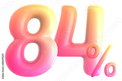 Gradient Number 84 Percent 3d rendering