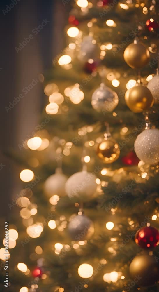 Christmas tree with lights, Winter season holiday decoration Christmas tree with lights, Winter season holiday decoration