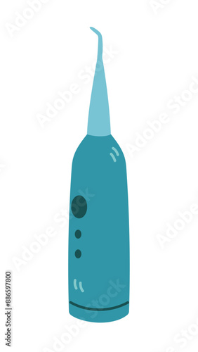 An ultrasonic device for brushing teeth. Vector illustration isolated on a white background