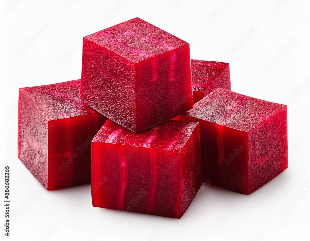 Raw red beetroot cubes isolated on white background. Clipping path. Raw red beetroot cubes isolated on white background. Clipping path.