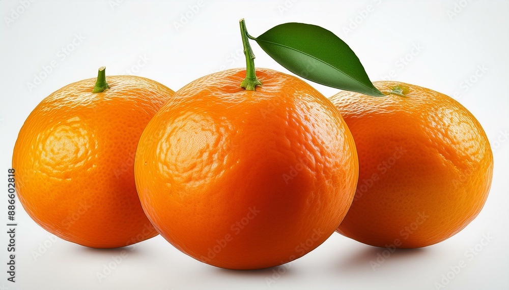Ripe tangerine fruit with green leaf isolated on a white background. Organic tangerines fruits. Ripe tangerine fruit with green leaf isolated on a white background. Organic tangerines fruits.